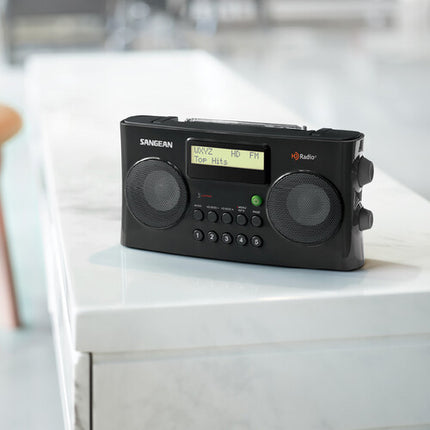 Sangean HDR-16 Radio portátil AM FM HD pantalla digital altavoces 2x2.5 pulgadas