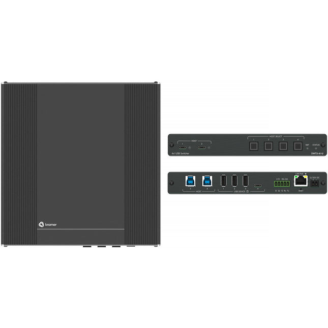 Kramer SWT3-41-U Switch USB 4x1 con 2 USB-C 2 USB-B y PoE