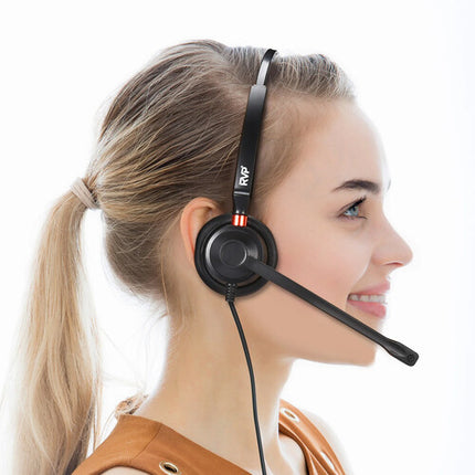 RVP+ Auriculares Mono USB-A con Micrófono Cancelación de Ruido y Control Remoto Integrado