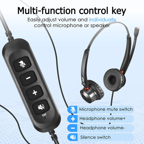 RVP+ Auriculares Estéreo Con Micrófono 330° USB-A Con Control Inline