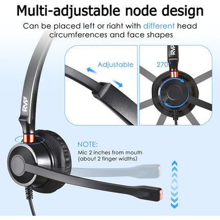 RVP+ Auriculares Estéreo Con Micrófono 330° USB-A Con Control Inline