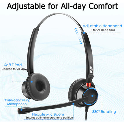 RVP+ Auriculares Estéreo Con Micrófono 330° USB-A Con Control Inline