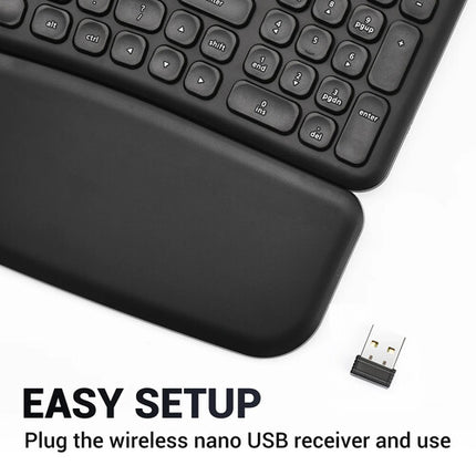 RVP+ Teclado Ergonómico Inalámbrico Dividido 102 Teclas 2.4 GHz Negro