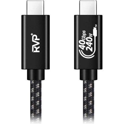 RVP+ Cable Thunderbolt 4 y USB4 6 pies 40 Gb s 240W Negro