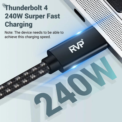 RVP+ Cable Thunderbolt 4 y USB4 6 pies 40 Gb s 240W Negro