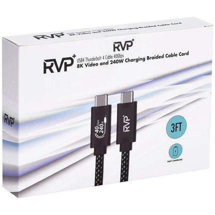 RVP+ Cable Thunderbolt 4 y USB4 6 pies 40 Gb s 240W Negro