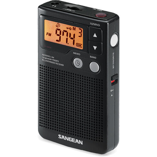 Sangean DT-200X Radio Digital AM/FM Portable 19 Memorias Black