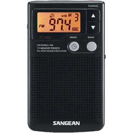 Sangean DT-200X Radio Digital AM/FM Portable 19 Memorias Black