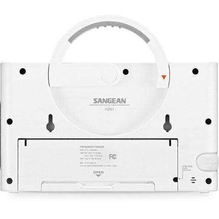 Sangean H201 Radio portátil impermeable IPX7 con 7 estaciones meteorológicas NOAA y altavoz de 3 pulgadas