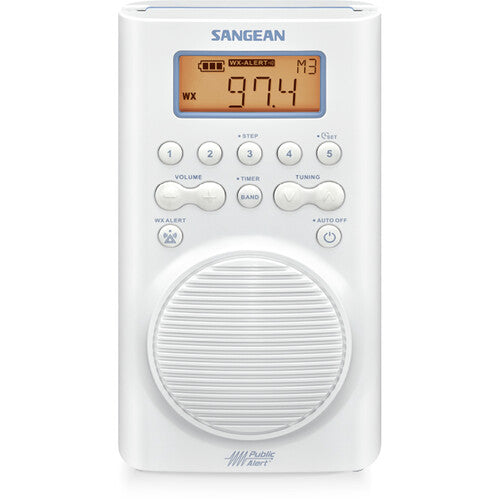 Sangean H205 Radio Portátil Impermeable AM FM Resistente IP67 Con Alertas Climáticas