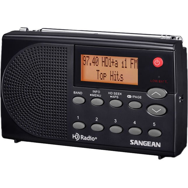 Sangean HDR-14 Radio portátil HD AM FM con pantalla LCD y 40 memorias