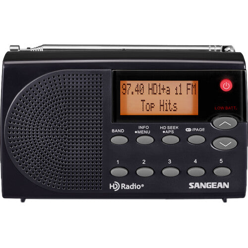 Sangean HDR-14 Radio portátil HD AM FM con pantalla LCD y 40 memorias