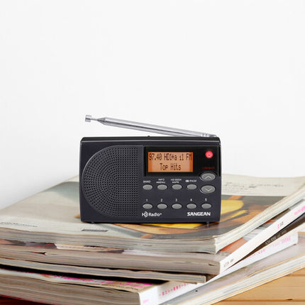 Sangean HDR-14 Radio portátil HD AM FM con pantalla LCD y 40 memorias