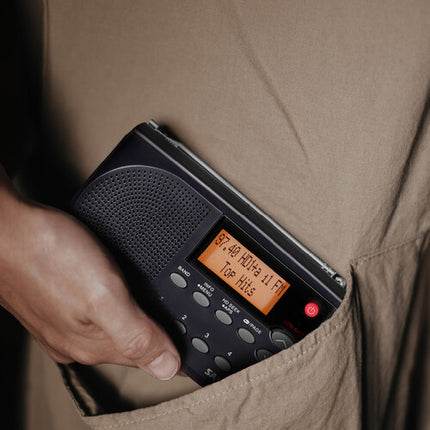 Sangean HDR-14 Radio portátil HD AM FM con pantalla LCD y 40 memorias