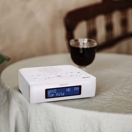 Sangean HDR-15 Radio Reloj de Mesa AM FM HD con Pantalla Grande y 3 Alarmas