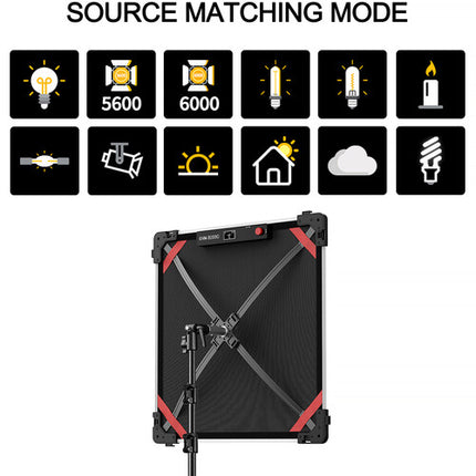GVM B200C Panel LED RGB Plegable 23.6x23.6" 6369 Lux CRI 97 Con Softbox y Controlador