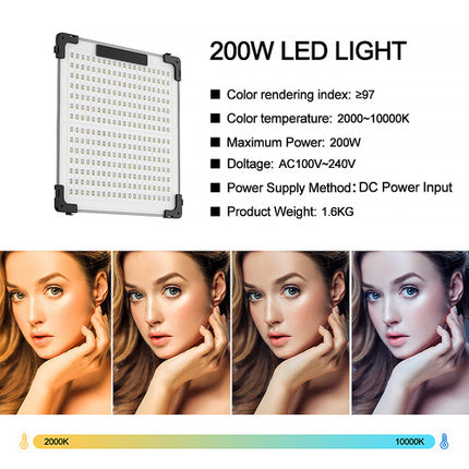 GVM B200C Panel LED RGB Plegable 23.6x23.6" 6369 Lux CRI 97 Con Softbox y Controlador