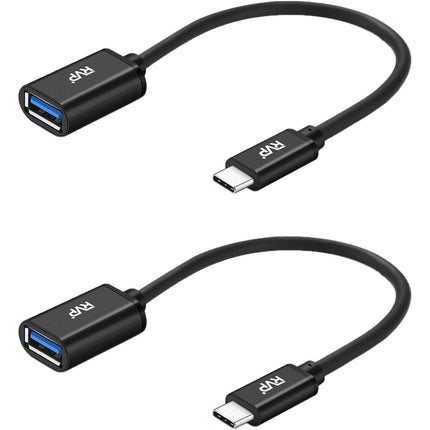 RVP+ Adaptador USB-C a USB-A 3.0 Femenino 2 Pack Negro 5 Gb/s