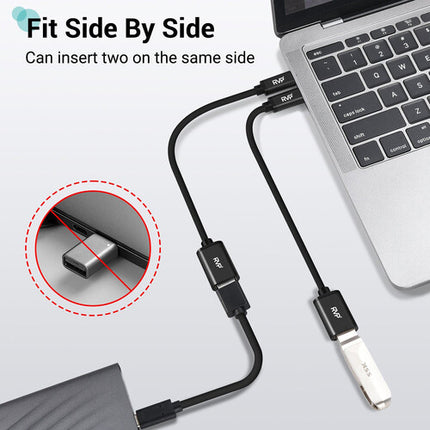RVP+ Adaptador USB-C a USB-A 3.0 Femenino 2 Pack Negro 5 Gb/s