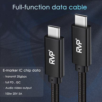 RVP+ Cable USB-C 3.2 Gen 2x2 3 Pies 20 Gb/s 100W Paquete 2