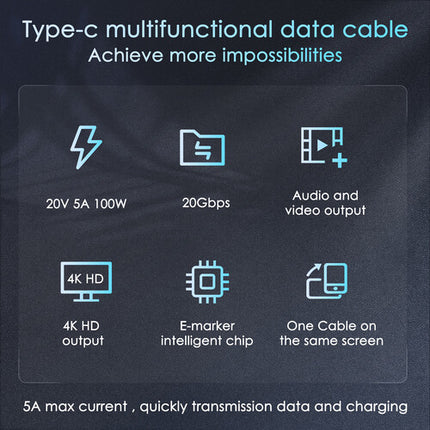 RVP+ Cable USB-C 3.2 Gen 2x2 6 Pies 2-Pack 20 Gb/s 100W Power Delivery