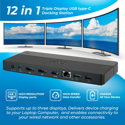 RVP+ RVP-022818 Docking Station USB-C 3.2 Gen 2 12 en 1 90W Adaptador