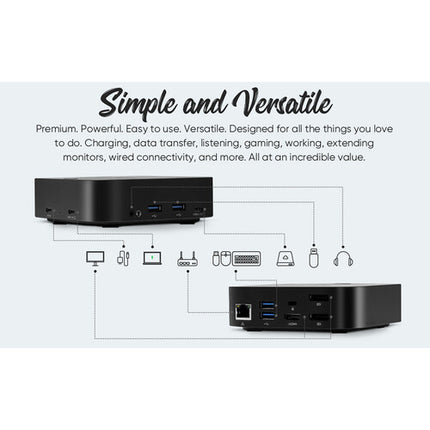 RVP+ RVP-082321 Docking Station USB-C 3.1 Gen 1 13 en 1 100W PD 4 Puertos USB-A