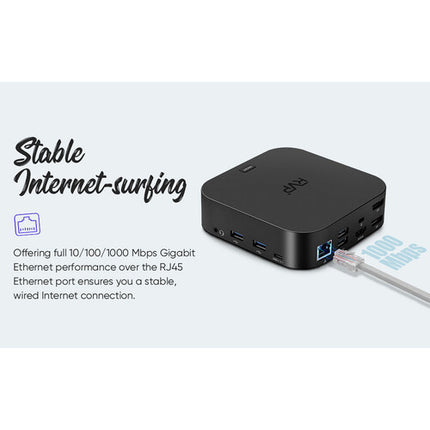 RVP+ RVP-082321 Docking Station USB-C 3.1 Gen 1 13 en 1 100W PD 4 Puertos USB-A