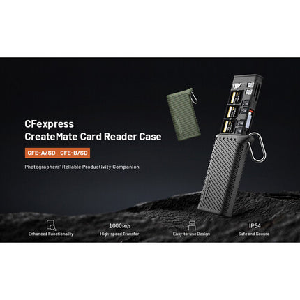 PGYTECH CreateMate Estuche Lector Tarjetas CFexpress Tipo A 12 Ranuras USB-C Verde
