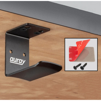 Auray HPH-P2 Soporte Para Auriculares Bajo Escritorio Aluminio Durable 3M VHB