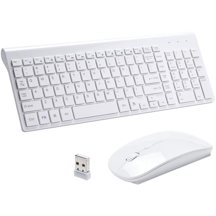 RVP+ Teclado y Ratón Inalámbricos Ultra Delgado Blanco 2.4 GHz 32 Pies Alcance