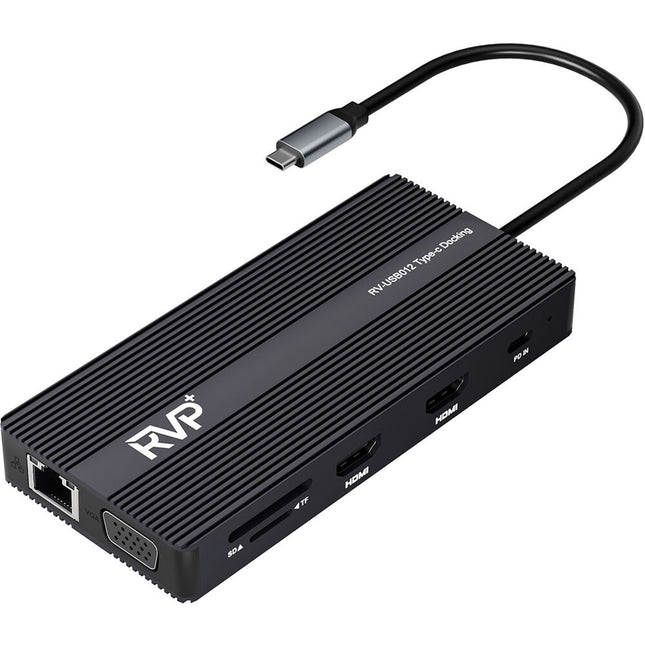 RVP+ RVP-USB012 Estación de Acoplamiento USB-C 3.1 Gen 1 12 en 1 HDMI VGA 100W PD