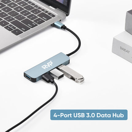 RVP+ Hub USB-C 3.1 Gen 1 con 4 Puertos USB-A 5 Gb/s Plug and Play