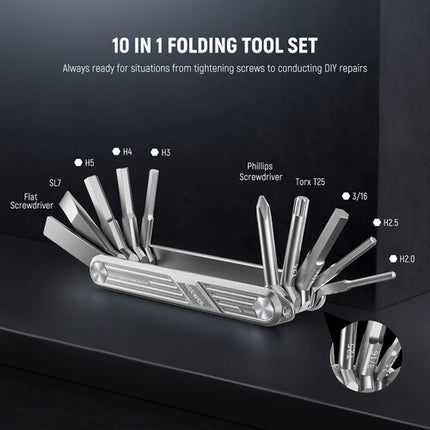Neewer UA048S Kit de Herramientas Plegable 10 en 1 con 6 Llaves Allen y 4 Destornilladores