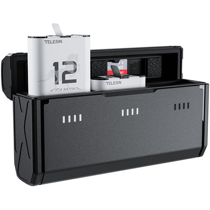 TELESIN Kit de Carga 3 Ranuras y 2 Baterías 1720mAh para GoPro HERO12/11/10/9