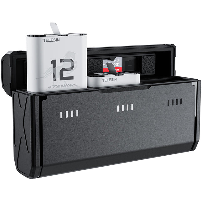TELESIN Kit de Carga 3 Ranuras y 2 Baterías 1720mAh para GoPro HERO12/11/10/9