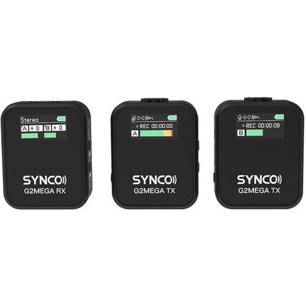 Synco WAir-G2-A2 MEGA Sistema Micrófono Lavalier Inalámbrico 2 Personas 8GB 656ft con Estuche de Carga