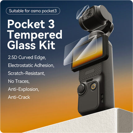 TELESIN Protector de Pantalla y Lente para Osmo Pocket 3 2 unidades