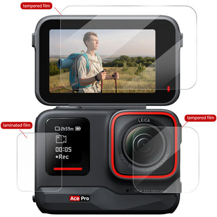 TELESIN Protector de Cristal Templado para Insta360 ACE Pro con Kit de Limpieza