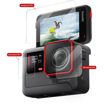 TELESIN Protector de Cristal Templado para Insta360 ACE Pro con Kit de Limpieza