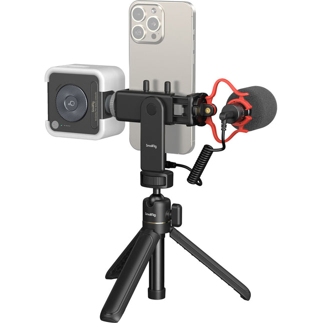 SmallRig Smartphone Vlog Tripod Kit VK-50 Soporte teléfono micrófono y luz LED ajustable