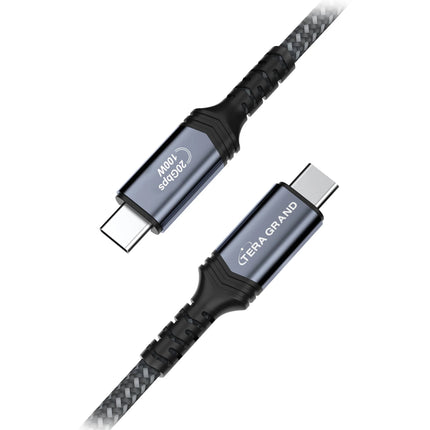 Tera Grand Cable USB-C 3.2 Gen 2x2 6' Negro Gris 20 Gb/s 100W PD