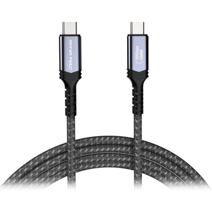 Tera Grand Cable USB-C 3.2 Gen 2x2 6' Negro Gris 20 Gb/s 100W PD
