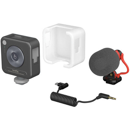 SmallRig Smartphone Vlog Tripod Kit VK-50 Soporte teléfono micrófono y luz LED ajustable