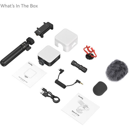 SmallRig Smartphone Vlog Tripod Kit VK-50 Soporte teléfono micrófono y luz LED ajustable