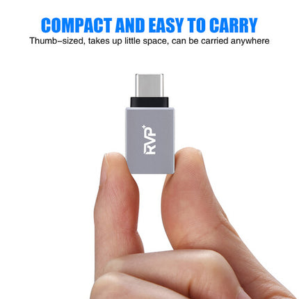 RVP+ Adaptador USB A Hembra a USB C Macho 5 Pack USB 3.2 Gen 1 Alumínio Gris