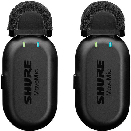 Shure MoveMic Two Sistema de Micrófono Inalámbrico Clip-On para 2 Personas 8 Horas de Batería y Alcance 30 m