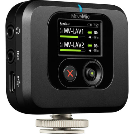 Shure MoveMic Two Kit Micrófono Inalámbrico Clip-On 2 Personas 100ft IPX4