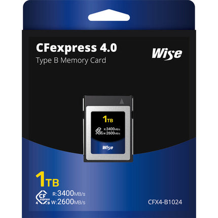 Wise Advanced 1TB CFexpress 4.0 Tipo B Tarjeta de Memoria 3400 MB/s Lectura 2600 MB/s Escritura