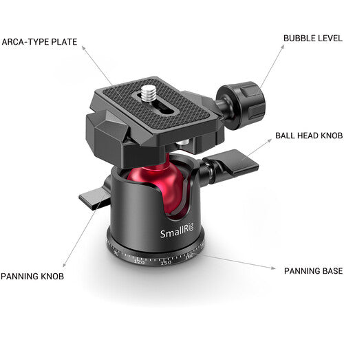 SmallRig Tabletop Mini Trípode de Mesa con Cabezal Panorámico 4.4 lb Panorámico 360°